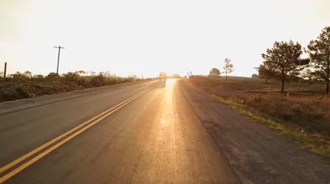 Sunset on the road Stock Footage 47912804