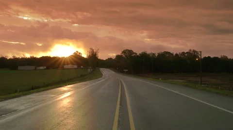 Sunset Road Stock-Footage 57220871