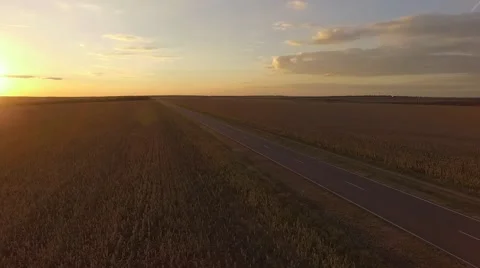 Sunset Road Stock Footage 68863008