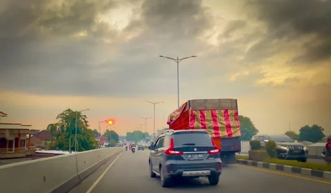 Sunset Road Stock Footage 253763992