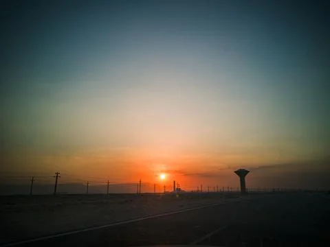 Sunset on the road home Stock Photos