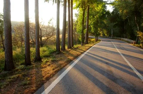 Sunset road Stock Photos