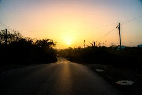 Sunset Road 스톡 사진