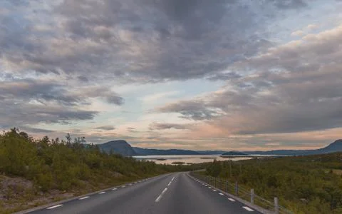 Sunset on a road Foto stock