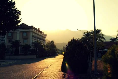 Sunset Road Foto stock