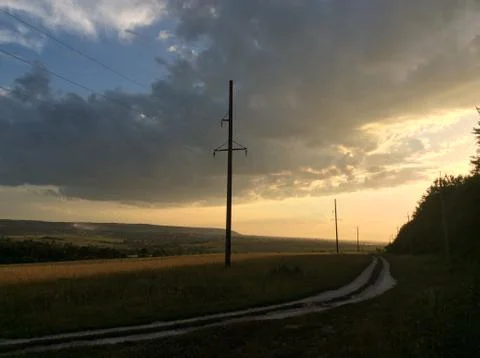 The Sunset Road Foto stock