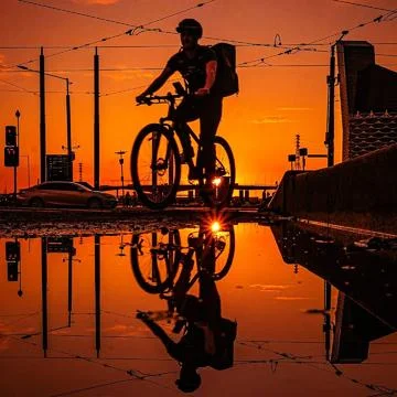 Sunset the road Stock Photos