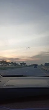 Sunset on the road Stock-Fotos