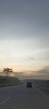 Sunset on the road Stock-Fotos