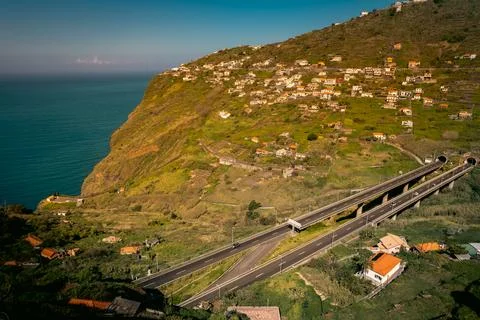 Sunset on road Foto stock