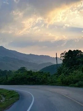 Sunset Road Serenity Foto stock