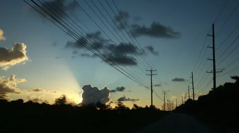 Sunset from Road Trip Stock Footage 36567228