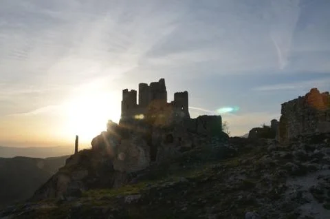 Sunset on the rock Stock Photos