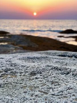 Sunset Rocks Beach Stock Photos