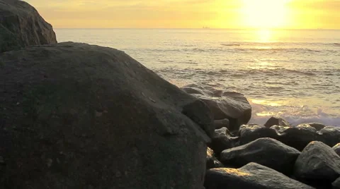 Sunset on the rocks. Stock Footage 63363141