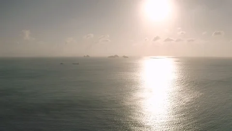 Sunset rocks in the Ocean, 4K Drone flight in Thailand Stock Footage 119832928