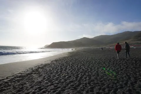 Sunset Rodeo Beach 스톡 사진