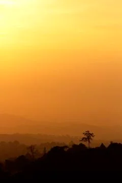 Sunset on rolling hills Stock Photos