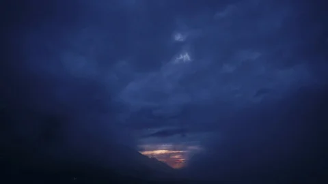 Sunset rolling at night in the mountains Stock Footage 102122176