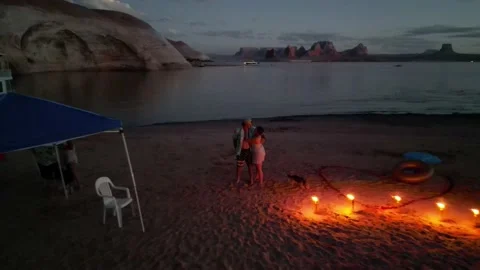 Sunset Romance on the Lake Stock Footage 221043463