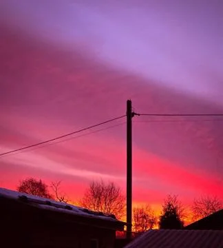Sunset romance of winter Stock Photos