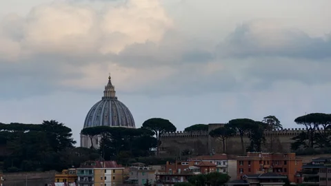 Sunset on Rome - From day to night - Time Lapse Holygrail Stock Footage 235444583
