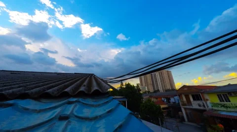 Sunset on the roof Stockbeeldmateriaal 47478732