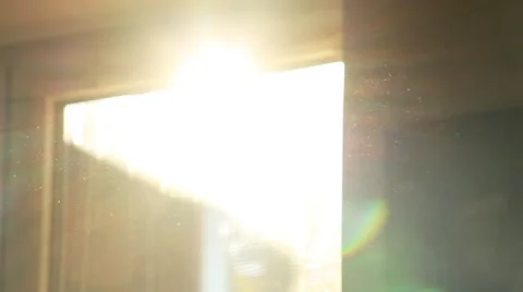 Sunset in room full of light dust particles Stock Footage 49327919