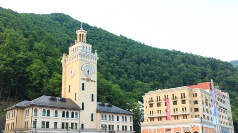 Sunset. Rosa Khutor, TimeLapse. Sochi, Russia. 4K Video stock 53094096