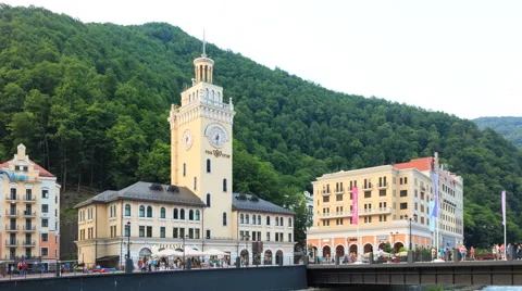 Sunset on the Rosa Khutor, TimeLapse.  Sochi, Russia. 4K Video stock 53094103