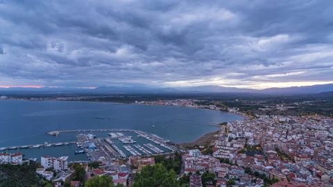 Sunset in Roses, Spain Video stock 179149895