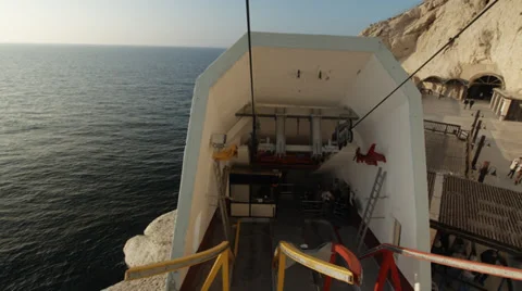 Sunset at Rosh Hanikra grottoes - going down. Stock Footage 34259652