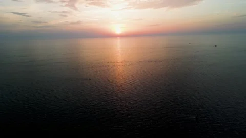 Sunset in Rovinj Drone Shot Stock Footage 282356140