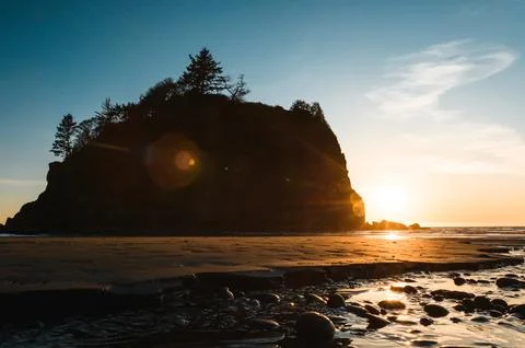 Sunset on Ruby Beach Stock Photos