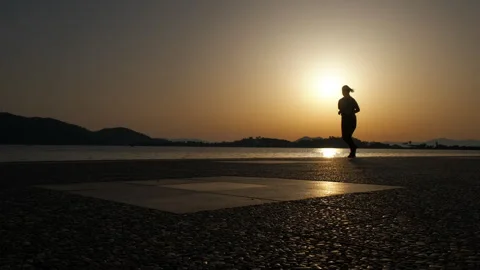 Sunset run. Stock Footage 262987551