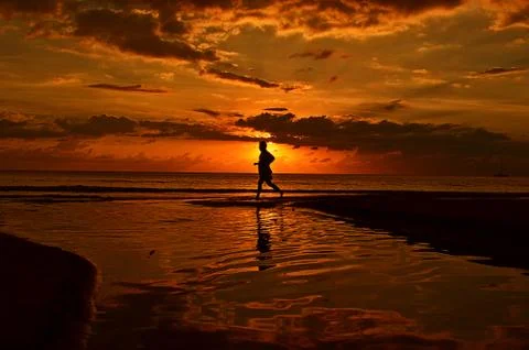 Sunset run Foto stock