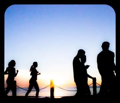 Sunset Run 库存照片