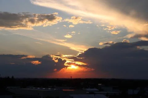 Sunset in rural area Stock Photos