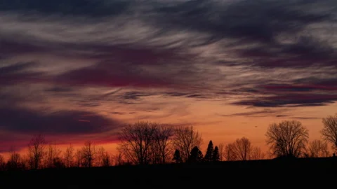 Sunset in Rural Field Stock Footage 238855326