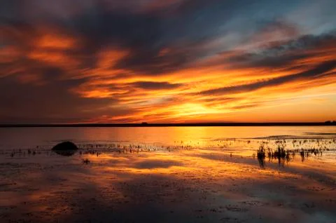 Sunset Rural Saskatchewan Stock Photos