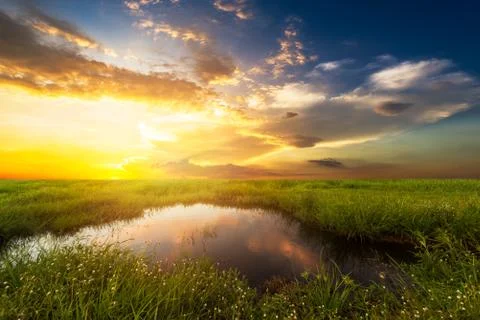 Sunset at rural scene Foto stock