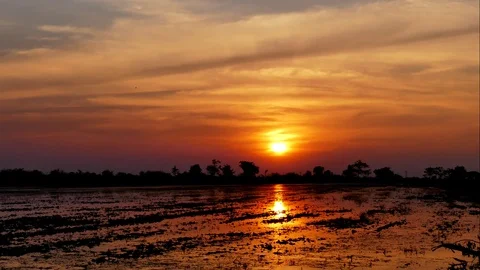 Sunset at rural, time lapse. Stock-Footage 72043512