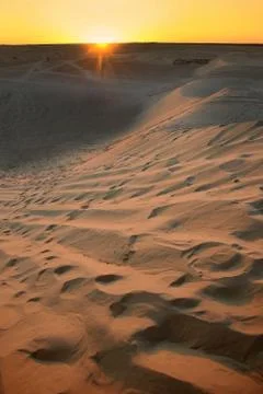 Sunset with sahara dunes Stock Photos