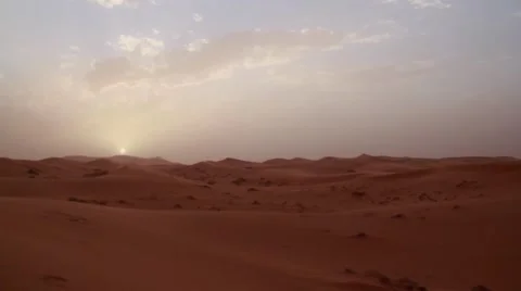 Sunset in Sahara Stock Footage 52934298