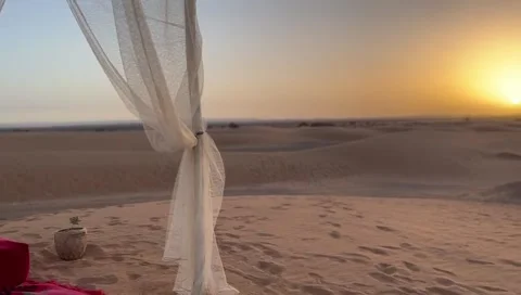 Sunset in the sahara of Morocco  Video stock 266812453