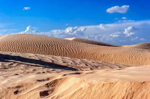 Sunset in the Sahara. Stock Photos