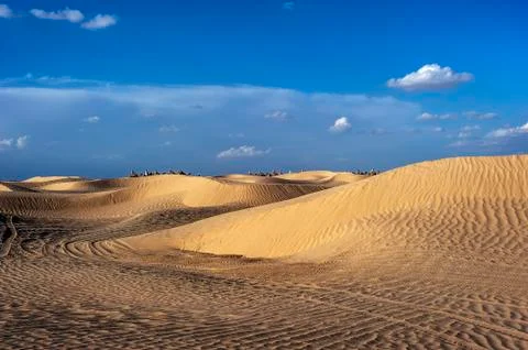Sunset in the Sahara. Stock Photos