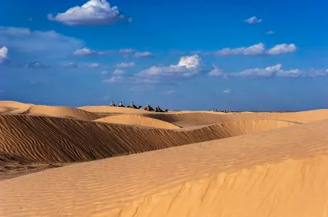 Sunset in the Sahara. Stock Photos