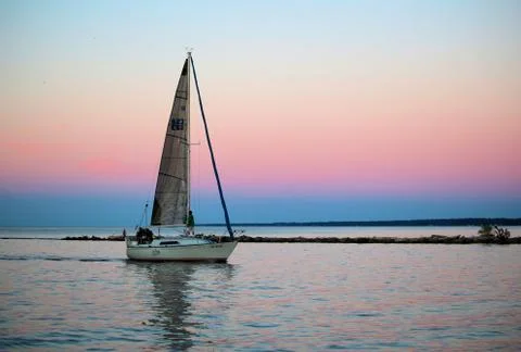 Sunset Sail Stock Photos