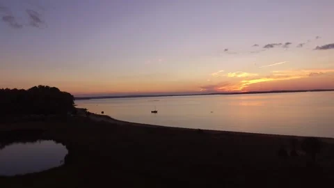 Sunset With Sailboat 01 Video stock 305594198